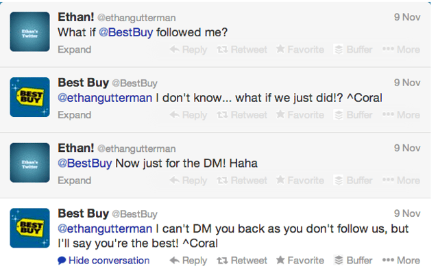 Marketing Humanisation Example Two-Way Conversation BestBuy