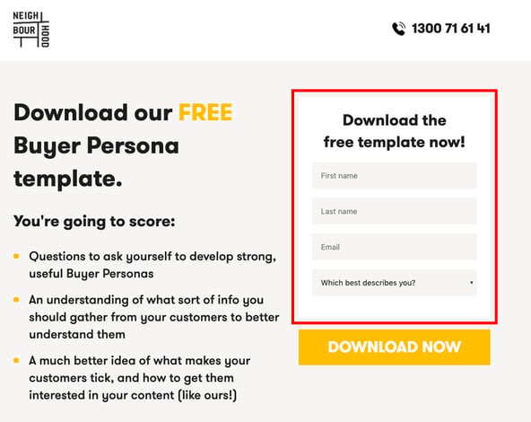 Landing Page A/B Testing of the Form 