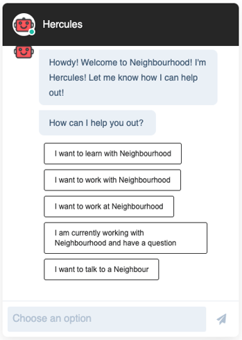 Neighbourhood Chatbot Hercules
