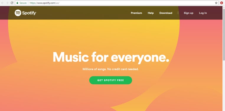 Spotify Home Page