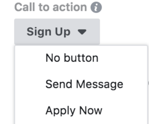 Facebook Ads Call-To-Action Selection
