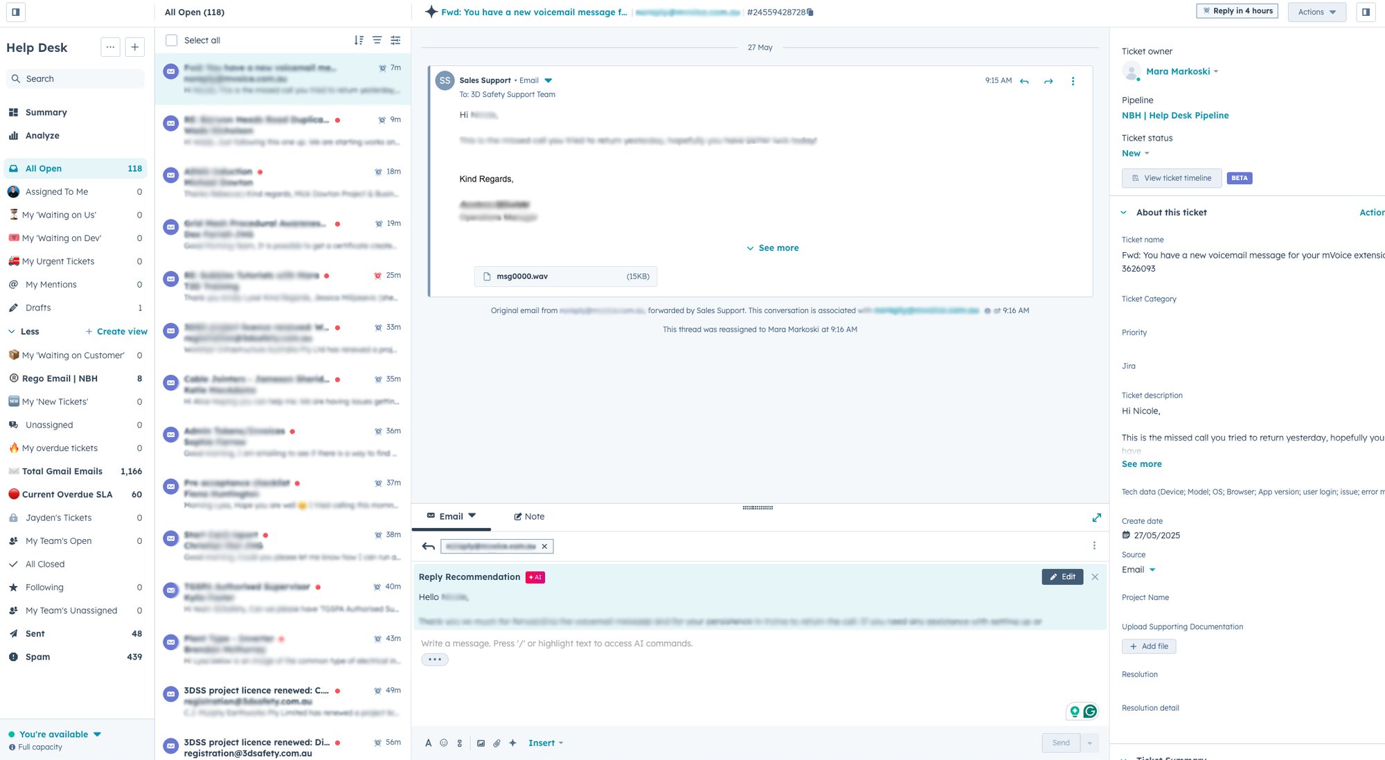 HubSpot Help Desk