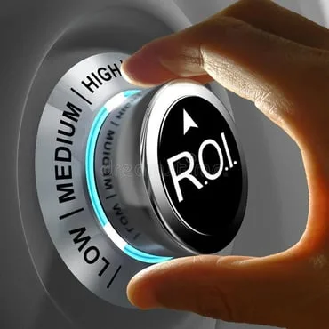 Illustration representing return on investment, gains compared with cost